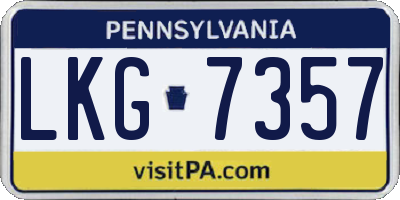 PA license plate LKG7357