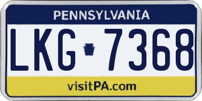 PA license plate LKG7368