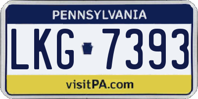 PA license plate LKG7393