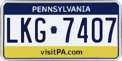 PA license plate LKG7407