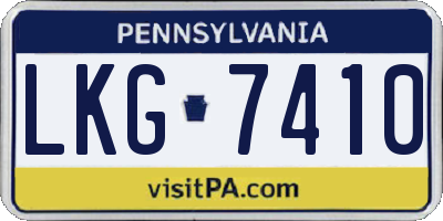 PA license plate LKG7410