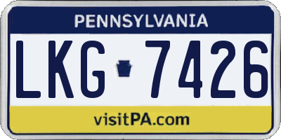 PA license plate LKG7426