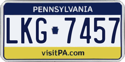 PA license plate LKG7457