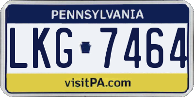 PA license plate LKG7464