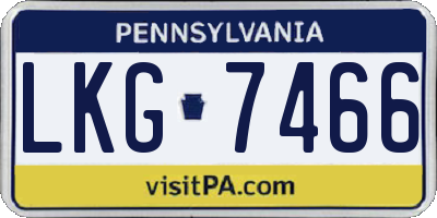 PA license plate LKG7466