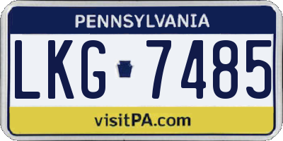 PA license plate LKG7485