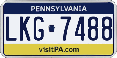 PA license plate LKG7488