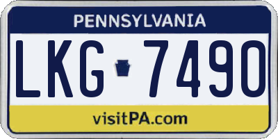 PA license plate LKG7490