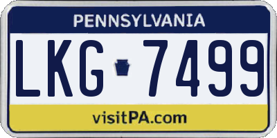 PA license plate LKG7499