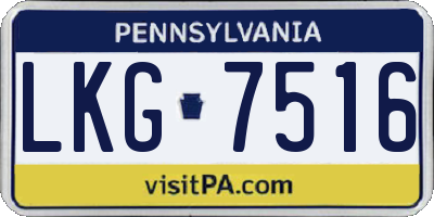 PA license plate LKG7516