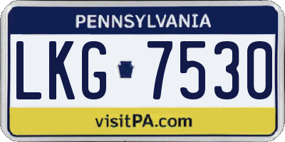 PA license plate LKG7530