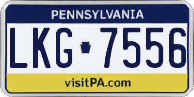 PA license plate LKG7556