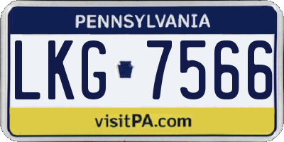 PA license plate LKG7566