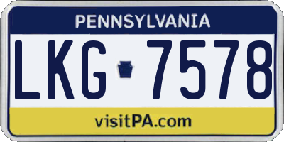 PA license plate LKG7578