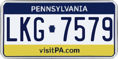 PA license plate LKG7579