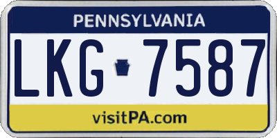PA license plate LKG7587