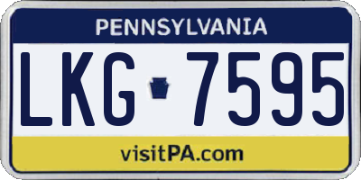 PA license plate LKG7595