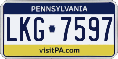 PA license plate LKG7597