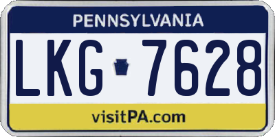 PA license plate LKG7628