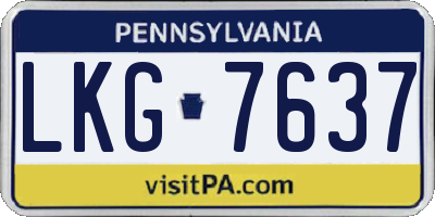 PA license plate LKG7637