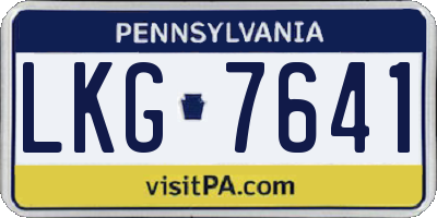 PA license plate LKG7641