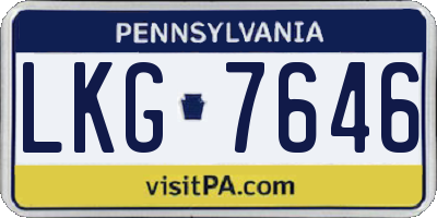 PA license plate LKG7646