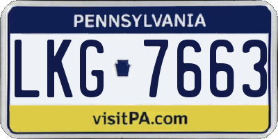 PA license plate LKG7663