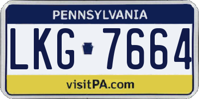 PA license plate LKG7664