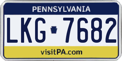 PA license plate LKG7682