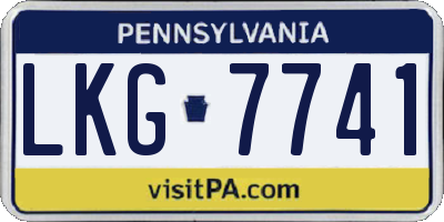 PA license plate LKG7741