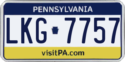 PA license plate LKG7757