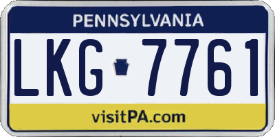 PA license plate LKG7761