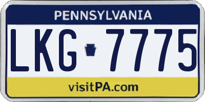 PA license plate LKG7775