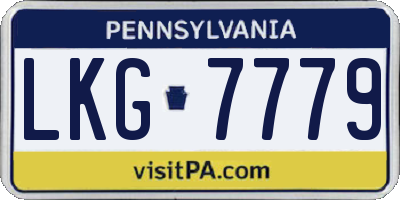 PA license plate LKG7779