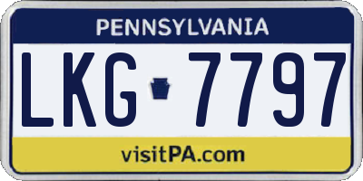 PA license plate LKG7797