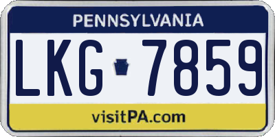 PA license plate LKG7859