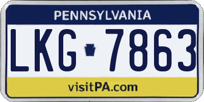 PA license plate LKG7863