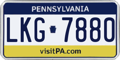 PA license plate LKG7880