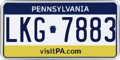PA license plate LKG7883