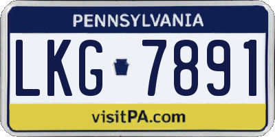 PA license plate LKG7891