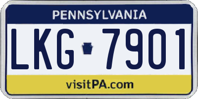PA license plate LKG7901