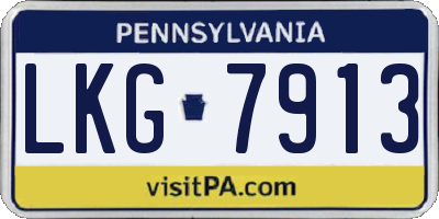 PA license plate LKG7913