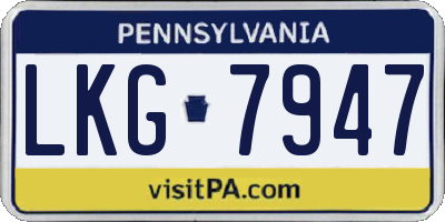 PA license plate LKG7947