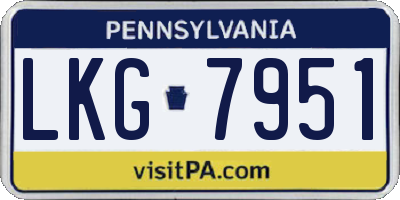 PA license plate LKG7951