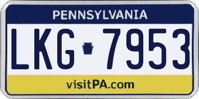 PA license plate LKG7953