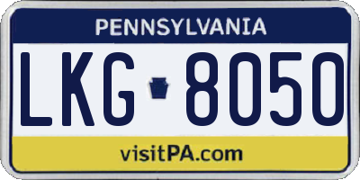PA license plate LKG8050