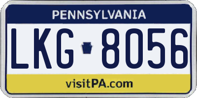 PA license plate LKG8056