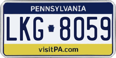 PA license plate LKG8059