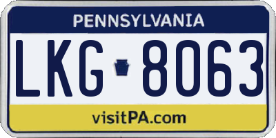 PA license plate LKG8063