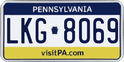 PA license plate LKG8069